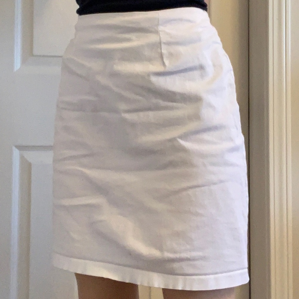 White Knee Length Skirt